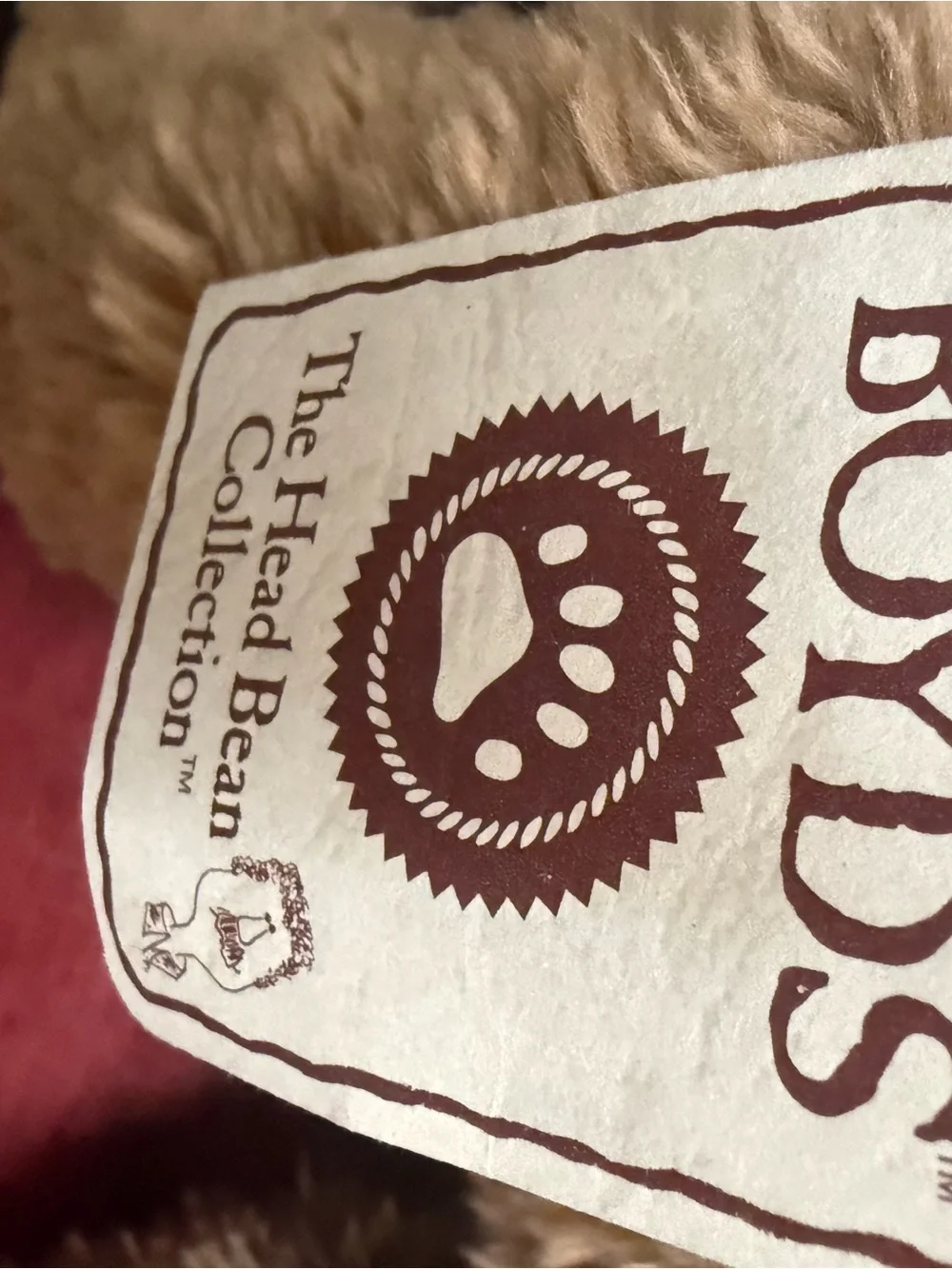 Boyds Bears Brown Plush Moose Dog Toy with Red Plaid Bow